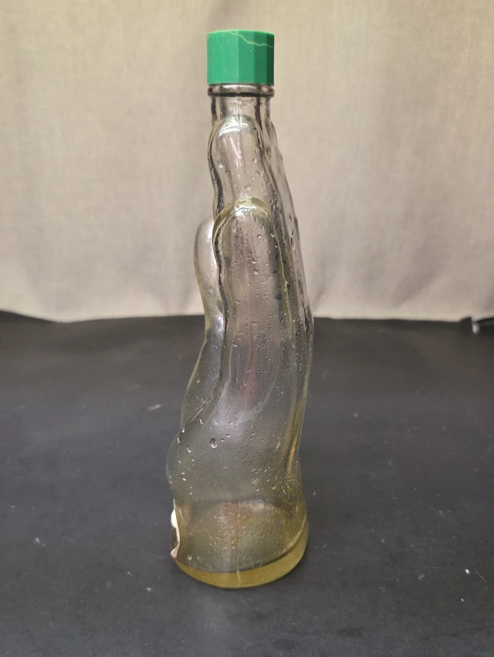 Vintage Mennen Hand Shaped Glass Aftershave Bottle, MCM 1970’s With Label (#1)‎